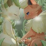  1:1 3_toes balls blush bodily_fluids cum cum_on_penis duo eeveelution erection eyes_closed feet feral flareon fluffy foreskin frottage fur genital_fluids genitals grass group_masturbation head_tuft kemono leafeon leg_markings looking_at_another male male/male mammal markings masturbation neck_tuft nintendo open_mouth outside penis plant pok&eacute;mon pok&eacute;mon_(species) red_body red_fur sex socks_(marking) sweat tabezakari tan_body tan_fur toes tuft uncensored video_games yellow_body yellow_fur 