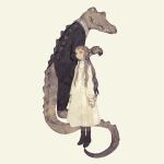  1:1 anthro biped clothed clothing crocodile crocodilian crocodylid dress duo fangs female footwear human male mammal reptile rt0no scalie shoes simple_background suit white_background white_clothing white_dress 