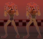  absurd_res animatronic anthro balls bow_tie ciroking clothed clothing eyebrows five_nights_at_freddy&#039;s five_nights_at_freddy&#039;s_3 genitals glistening glistening_genitalia glistening_penis gradient_background hi_res lagomorph leporid machine male mammal model_sheet mrdu3 pattern_background paws penis rabbit robot scut_tail short_tail simple_background solo springtrap_(fnaf) tongue tongue_out underwear underwear_only video_games 