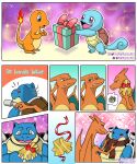  &lt;3 5:6 anthro blastoise charizard charmander christmas duo english_text gift gift_box hi_res holidays male male/male nintendo pok&eacute;mon pok&eacute;mon_(species) purplevulpes romantic romantic_ambiance shy squirtle text video_games 
