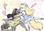  &lt;3 animaniacs anonymous_artist anthro arms_out armwear ballerina ballerinas ballet bird_dog blonde_hair blush bottomwear brown_hair canid canine canis clothing crown dance_shoes dancewear domestic_dog elbow_gloves eyes_closed fan_character female female/female footwear gloves hair handwear hi_res hunting_dog kissing kneeling labrador long_hair mammal minerva_mink mink multiple_poses mustelid musteline on_one_leg pas_de_deux pointe_shoes pose retriever shoes skirt standing tiara tiaras true_musteline tutu tutus warner_brothers 