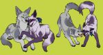  accessory ambiguous_gender canid canine canis coyote cuddling cute_expression devilenby duo feathers female feral fox fur grey_body grey_fur hi_res love male male/female mammal playing purple_body purple_eyes purple_fur 