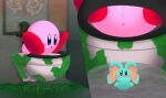  ambiguous_gender anus bathroom big_ears duo female feral genitals kirby kirby_(series) kirby_and_the_forgotten_land looking_down looking_up nintendo privy public_restroom pussy restroom_stall sitting size_difference toilet toilet_pov toilet_use video_games waddling_head 