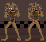  absurd_res animatronic balls bow_tie ciroking clothed clothing eyebrows five_nights_at_freddy&#039;s five_nights_at_freddy&#039;s_3 genitals glistening glistening_genitalia glistening_penis hi_res lagomorph leporid machine male mammal model_sheet mrdu3 pattern_background paws penis rabbit robot scut_tail short_tail simple_background solo springtrap_(fnaf) tongue tongue_out underwear underwear_only video_games 