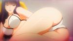  anime ass bikini blur blurry breasts from_behind large_breasts lipstick makeup purple_hair swimsuit thighs 