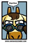  animal_crossing anthro awkwardzombie clothing comic english_text eyewear featureless_hands giraffe giraffid gracie_(animal_crossing) horn katie_tiedrich low_res male mammal nintendo ossicone reaction_image sunglasses text video_games 