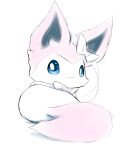  4:5 absurd_res ambiguous_gender blue_eyes blue_sclera eeveelution feral fluffy fluffy_tail fur fur_markings hi_res mammal markings nintendo outline pink_body pink_fur pok&eacute;mon pok&eacute;mon_(species) ribbons simple_background smile snoiifoxxo solo sylveon tuft video_games white_background white_body white_fur 