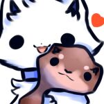  1:1 alpha_channel ambiguous_gender arctic_fox brown_body brown_fur canid canine duo emote feral fluffy fox fur lutrine mammal mustelid open_mouth simple_eyes smile snoii_(snoiifoxxo) snoiifoxxo white_body white_fur 