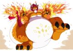 2020 2_horns 3_toes 4_fingers belly big_belly big_breasts biped breasts claws curvy_figure digital_media_(artwork) dragon fan_character featureless_breasts featureless_crotch feet female feral finger_claws fingers fire flaming_tail flaming_wings foot_focus foreshortening gigantamax_charizard gigantamax_pok&eacute;mon hair horn huge_breasts huge_thighs low-angle_view mighty_creation misha_(misha) multicolored_body multicolored_scales nintendo non-mammal_breasts open_mouth open_smile orange_body orange_scales overweight overweight_female overweight_feral pink_eyes pink_hair pink_tongue pok&eacute;mon pok&eacute;mon_(species) reptile scales scalie semi-anthro shaded simple_background smile solo thick_thighs toe_claws toes tongue video_games voluptuous white_background white_body white_scales wide_hips wings worm&#039;s-eye_view yellow_body yellow_scales yellow_sclera 
