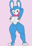  2021 animatronic anthro big_breasts breasts digital_media_(artwork) female five_nights_at_freddy&#039;s five_nights_at_freddy&#039;s_2 genitals hi_res lagomorph leporid machine mammal nipples nude pussy rabbit robot rosti simple_background solo toy_bonnie_(fnaf) video_games 