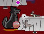  animated bone canid canine canis death digestion fatal_vore feral fox furniture ghost low_res male mammal mouse murid murine rodent short_playtime skeleton spirit table vore vorochi wolf 