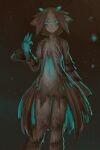  blue_body blue_eyes clothing dress female glowing grey_body grey_hair hair humanoid humanoid_pointy_ears looking_at_viewer navel not_furry portals_of_phereon restricted_palette solo spirit standing syvaron translucent translucent_clothing 