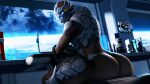  16:9 3d_(artwork) 4k absurd_res alien bobblehead butt digital_media_(artwork) female hbnoob hi_res holographic_screen humanoid inside looking_at_viewer mass_effect microscope not_furry nude on_chair sitting solo source_filmmaker space turian video_games visor widescreen window 