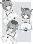  2021 animal_humanoid arknights bodily_fluids breast_play breasts canid canid_humanoid censored clothing cum disembodied_penis duo dur-nar_(arknights) female genital_fluids genitals hair hand_on_breast hat headgear headwear hi_res humanoid hypergryph japanese_text looking_at_viewer male male/female mammal mammal_humanoid nipples penis sex short_hair simple_background smile studio_montagne text titfuck video_games yki 