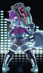  anthro blue_body blue_eyes butt candy canid canine clothing dessert female food footwear fox g4rron gum hair half-closed_eyes hand_on_hip hi_res looking_at_viewer looking_back mammal narrowed_eyes paladins pepper_(paladins) purple_hair rear_view shoes solo thick_thighs weapon weapon_on_shoulder 