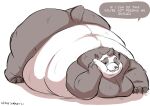  2021 absurd_res anthro arm_support ass_up belly big_belly big_butt biped black_body black_fur butt chubby_cheeks claws dialogue english_text fur giant_panda hand_on_cheek heavy_doodles hi_res huge_butt jack-o&#039;_pose leaning_on_elbow love_handles male mammal moobs morbidly_obese morbidly_obese_anthro morbidly_obese_male multicolored_body multicolored_fur nude obese obese_anthro obese_male on_ground open_mouth open_smile overweight overweight_anthro overweight_male pose simple_background smile smirk solo speech_bubble teeth text thick_thighs toe_claws two_tone_body two_tone_fur ursid white_background white_body white_fur 