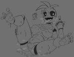  2021 animal_humanoid feet female five_nights_at_freddy&#039;s five_nights_at_freddy&#039;s_2 foot_fetish hi_res humanoid machine monochrome oil robot robot_humanoid simpleesteban solo toy_chica_(fnaf) video_games 