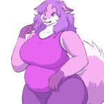  1:1 anthro big_breasts breasts canid canine clothing female fox hi_res hidenafox huge_breasts mammal overweight slightly_chubby solo 
