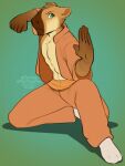  2021 3:4 5_fingers anthro capybara caviid clothed clothing digital_media_(artwork) fingers green_eyes hi_res kittydee male mammal rodent simple_background solo 