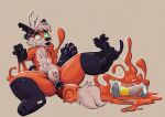  absurd_res animate_inanimate anthro anus brainwashing canid canine dascarl fox fur hair handles_on_hips hi_res inflatable living_inflatable living_latex male mammal nude null_bulge orange_body orange_fur penetrable_sex_toy sex_toy sex_toy_transformation solo transformation white_body white_fur white_hair 