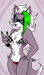  2021 anthro bikini canid canine canis clothing female five_nights_at_freddy&#039;s five_nights_at_freddy&#039;s:_security_breach hi_res mammal omegamax roxanne_wolf_(fnaf) solo swimwear tagme video_games wolf 