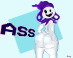  aliv141 anthro atlus butt clothing hat headgear headwear hi_res humanoid jack_frost_(megami_tensei) looking_at_viewer looking_back looking_back_at_viewer male male/male megami_tensei smile solo tagme thick_thighs video_games white_body 