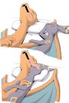  bed bodily_fluids charizard duo eeveelution embrace feral furniture hand_holding hand_on_chest hi_res male male/male nintendo pillow pok&eacute;mon pok&eacute;mon_(species) saliva scratching sleeping tongue tongue_out umbreon video_games yamatokuroko965 