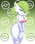  2021 areola bigdon1992 breasts digital_media_(artwork) eyebrows female fingers gardevoir genitals hi_res humanoid nintendo nipples not_furry pok&eacute;mon pok&eacute;mon_(species) pussy red_eyes solo video_games 