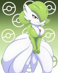  2021 bigdon1992 breasts cleavage clothed clothing digital_media_(artwork) eyebrows female fingers gardevoir hi_res humanoid looking_at_viewer nintendo not_furry pok&eacute;mon pok&eacute;mon_(species) red_eyes smile solo video_games 