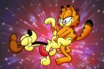  anthro garfield_(series) garfield_the_cat lobofeo male male/male odie_the_dog tongue tongue_out 