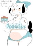  :3 accessory belly big_belly big_breasts black_ears black_tail blue_clothing blush blush_stickers bodily_fluids bottomwear breasts canid canine canis chubby_anthro chubby_female cleavage clothed clothing curvy_figure digital_media_(artwork) domestic_dog dot_eyes dot_nose english_text female food fur hair_accessory hair_bow hair_ribbon hi_res holding_food holding_object hooters huge_breasts mammal navel offering_food potbelly puppychan puppychan48 ribbons shirt shorts simple_background simple_eyes simple_nose slightly_chubby solo sweat sweatdrop tank_top text text_on_clothing text_on_shirt text_on_tank_top text_on_topwear thick_thighs thinking topwear voluptuous waiter white_background white_body white_fur wide_hips 