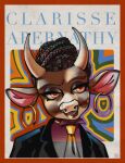  2021 2_horns absurd_res anthro black_hair bovid bovine braided_hair business_suit bust_portrait cattle clarabelle_abernathy clothed clothing colored colorful cover detailed detailed_background digital_drawing_(artwork) digital_media_(artwork) digital_painting_(artwork) ear_piercing ear_ring female ghost_from_retro hair half-closed_eyes headgear headwear hi_res hoop_ear_ring horn light lighting lips long_hair magazine magazine_cover mammal narrowed_eyes necktie piercing pink_eyes portrait religious_clothing religious_headwear shaded smile solo suit turban 