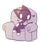  &lt;3 ambiguous_gender anthro chair collar crossed_legs cute_fangs felid feline furniture looking_at_viewer mammal monochrome nude open_mouth scar seductive signature simple_background sitting solo whiskers white_background x-red x-red_(character) 