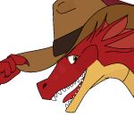  1:1 alpha_channel clothing cowboy cowboy_hat dragon hat headgear headwear henry_(henrycharizardboi) henrycharizardboi iris male scalie solo tipping tipping_hat western_dragon yellow_eyes 