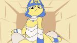  16:9 ambiguous_gender animal_crossing animated ankha_(animal_crossing) anthro bandage blue_hair breasts clothed clothing cowgirl_position digital_media_(artwork) domestic_cat dragonweirdo duo egyptian felid feline felis female female/ambiguous first_person_view frame_by_frame from_front_position grinding hair mammal nintendo on_bottom on_top sex short_playtime video_games widescreen yellow_body 