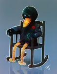  2014 anthro beak biped chair clothing don&#039;t_hug_me_i&#039;m_scared duck_guy_(dhmis) flower furniture hi_res jcm2_(artist) male plant reflection signature simple_background sitting solo suit yellow_beak 