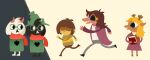  2021 ambiguous_gender book bovid caprine cervid crescendeon deltarune female goat group hi_res human kris_(deltarune) male mammal night_in_the_woods noelle_holiday ralsei reptile running scalie scarf style_parody susie_(deltarune) undertale_(series) video_games 