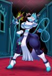  android anthro big_breasts big_butt breasts butt butt_from_the_front deltarune felid feline female hi_res machine mammal robot small_waist smile snao solo tasque_manager thick_thighs undertale_(series) video_games wide_hips 