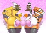  absurd_res anal_beads anonymous_artist anus bandai_namco bodily_fluids breasts butt clothing digimon digimon_(species) dreamworks duo english_text eye_contact felid female genitals hi_res huge_filesize kung_fu_panda legwear looking_at_another mammal master_tigress pantherine pregnant pregnant_female pussy raised_tail renamon sex_toy sex_toy_insertion stockings sweat text tiger 