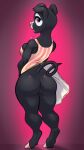  agnes_(animal_crossing) animal_crossing anthro biped black_body breasts butt cel_shading clothed clothed/nude clothing curled_tail curvaceous curvy_female curvy_figure digital_media_(artwork) domestic_pig dress fall_the_fox feet female genitals glistening glistening_body hi_res hooves looking_back mammal mostly_nude nintendo nude open_mouth purple_eyes pussy raised_tail rear_view shaded simple_background skinny solo spots suid suina sus_(pig) thick_thighs tight_clothing toony video_games voluptuous white_body wide_hips 