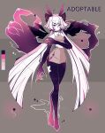  animal_humanoid arthropod arthropod_humanoid big_hands black_wings butterfly_humanoid clothing ears_up female hair hi_res humanoid insect insect_humanoid lepidopteran lepidopteran_humanoid magic magic_user pink_ears pink_eyes pompomfroggy purple_body purple_ears purple_skin simple_background solo spread_wings watermark white_body white_hair wings 