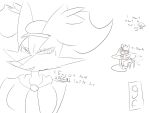  2021 4:3 andre_(character) andre_art anthro big_breasts braixen breasts clothed clothing digital_media_(artwork) dress_shirt english_text female fur hat headgear headwear hi_res i_mean_breast_milk inner_ear_fluff meme monochrome nintendo pok&eacute;mon pok&eacute;mon_(species) shirt simple_background tail_motion tailwag text topwear tuft video_games 