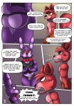  animatronic anthro bonnie_(fnaf) butt comic deancrazz dialogue dirty_talk duo english_text five_nights_at_freddy&#039;s foxy_(fnaf) hi_res machine male male/male profanity robot text video_games 