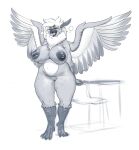  absurd_res anthro areola avian big_areola big_breasts bird bird_feet bodily_fluids breasts curvy_figure female genitals hi_res huge_breasts looking_at_viewer msvondran nipple_fetish nipple_pinch nipple_play nipples non-mammal_breasts non-mammal_nipples nude pinch pussy slightly_chubby solo standing sweat thick_thighs voluptuous wide_hips wings 