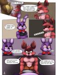  animatronic anthro bonnie_(fnaf) comic deancrazz dialogue english_text five_nights_at_freddy&#039;s foxy_(fnaf) freddy_(fnaf) group hi_res machine male male/male profanity robot text video_games 