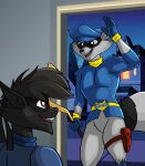  anthro brown_eyes daniel_cooper_(blair93) duo fur grey_body grey_fur hi_res male mammal procyonid raccoon sly_cooper sly_cooper_(series) sony_corporation sony_interactive_entertainment sucker_punch_productions video_games 