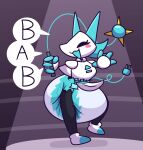  anthro blue_body blue_ears blue_fur blush deltarune diaper electrical_plug felid feline female fur hi_res humanoid machine mammal robot rosycozy solo tasque_manager undertale_(series) video_games whip white_diaper yellow_eyes 