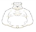  2021 anthro belly eyes_closed hi_res humanoid_hands kemono male mammal moobs navel nipples overweight overweight_male simple_background solo suishou0602 ursid 