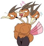  ... 3_heads anthro anthrofied beak big_breasts blush bodily_fluids breasts brown_body brown_feathers dodrio feathers featureless_breasts featureless_crotch female multi_head nintendo nude pok&eacute;mon pok&eacute;mon_(species) pok&eacute;morph red_body red_feathers solo sweat tongue video_games x-red 