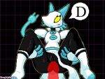 animated anthro artist_name black_body blinking blue_hair blush bottomless bottomless_female clothed clothing deltarune digital_media_(artwork) disembodied_penis duo female floating_hands genitals geometric_background grid_background hair legs_up looking_at_viewer lying machine male naughtysableye on_back open_mouth pattern_background penis pixel_(artwork) pixel_animation pussy robot short_playtime simple_background speech_bubble spread_legs spreading tasque_manager text translucent translucent_penis undertale_(series) video_games 